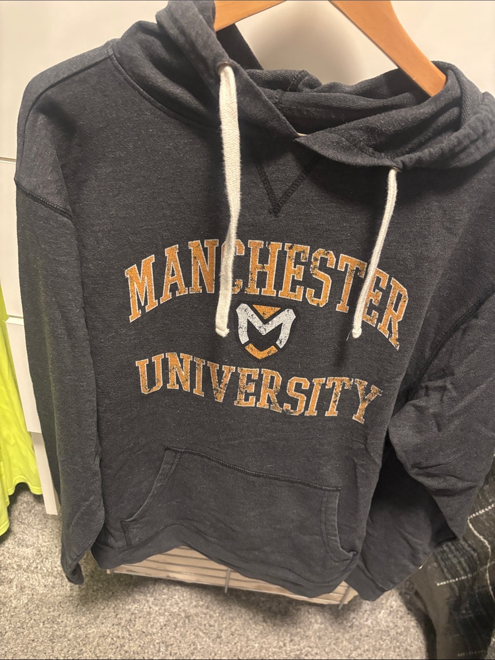 Legacy Charcoal Crewneck Sweatshirt with Gold Manchester Graphic